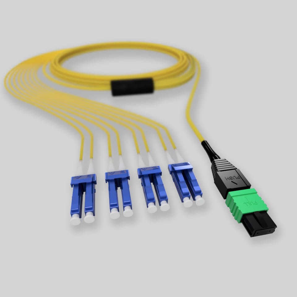 Noreste Ventilación Ciencias Sociales MTP-8LC-UPC-OS2 Type B 8 Fiber Optic Breakout Cable