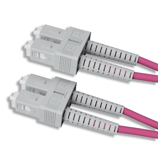 SC/UPC to SC/UPC Type A to B Duplex OM4 Fiber Patch cable 2